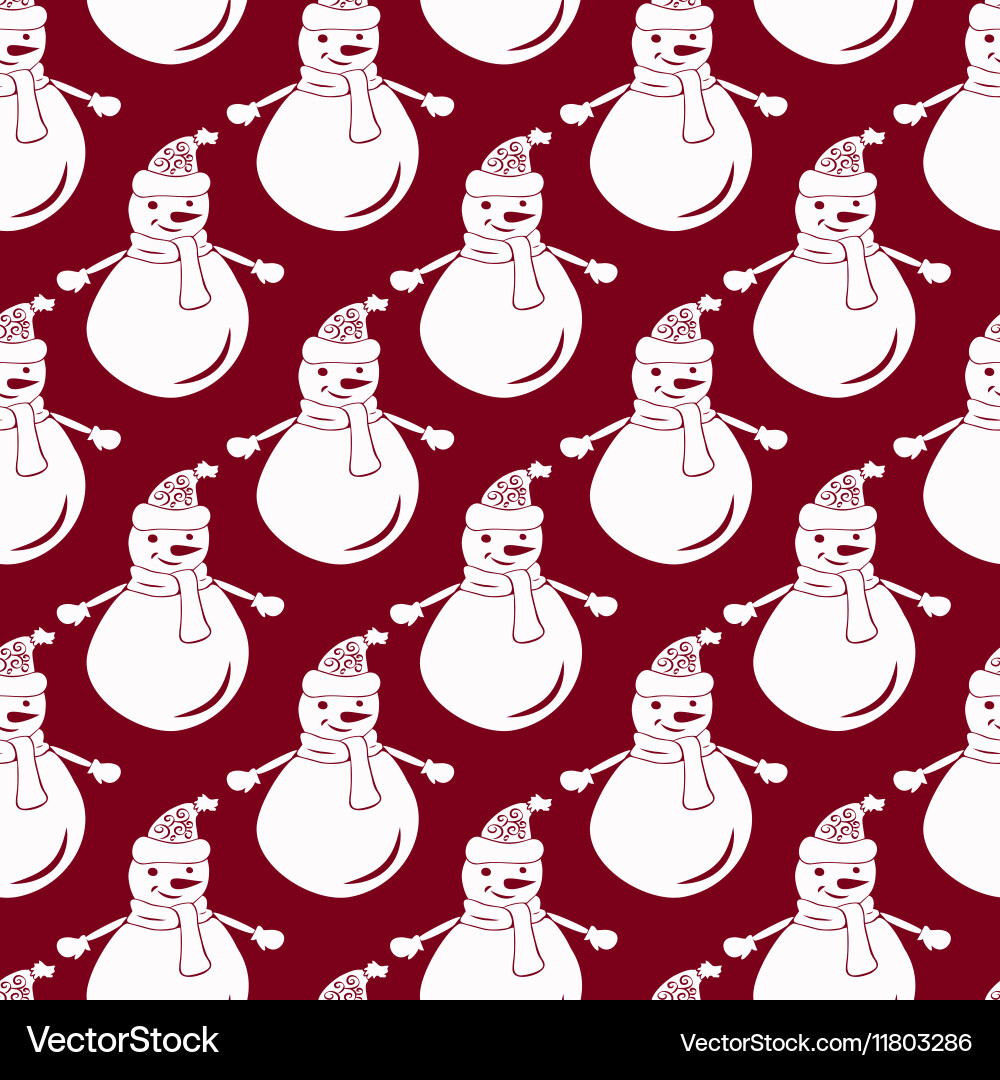 Funny Snowmen Seamless pattern Royalty Free Vector Image