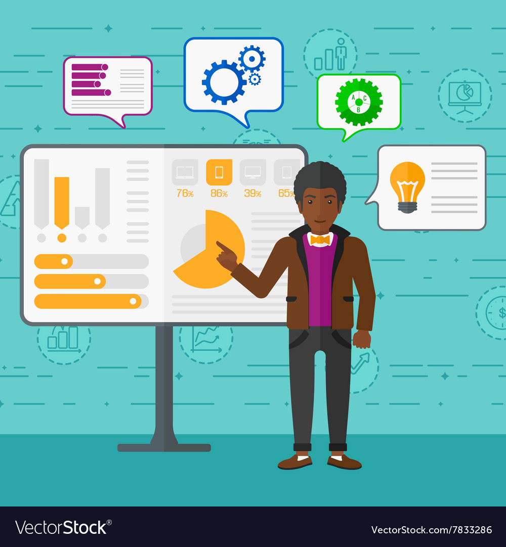 Man presenting report Royalty Free Vector Image