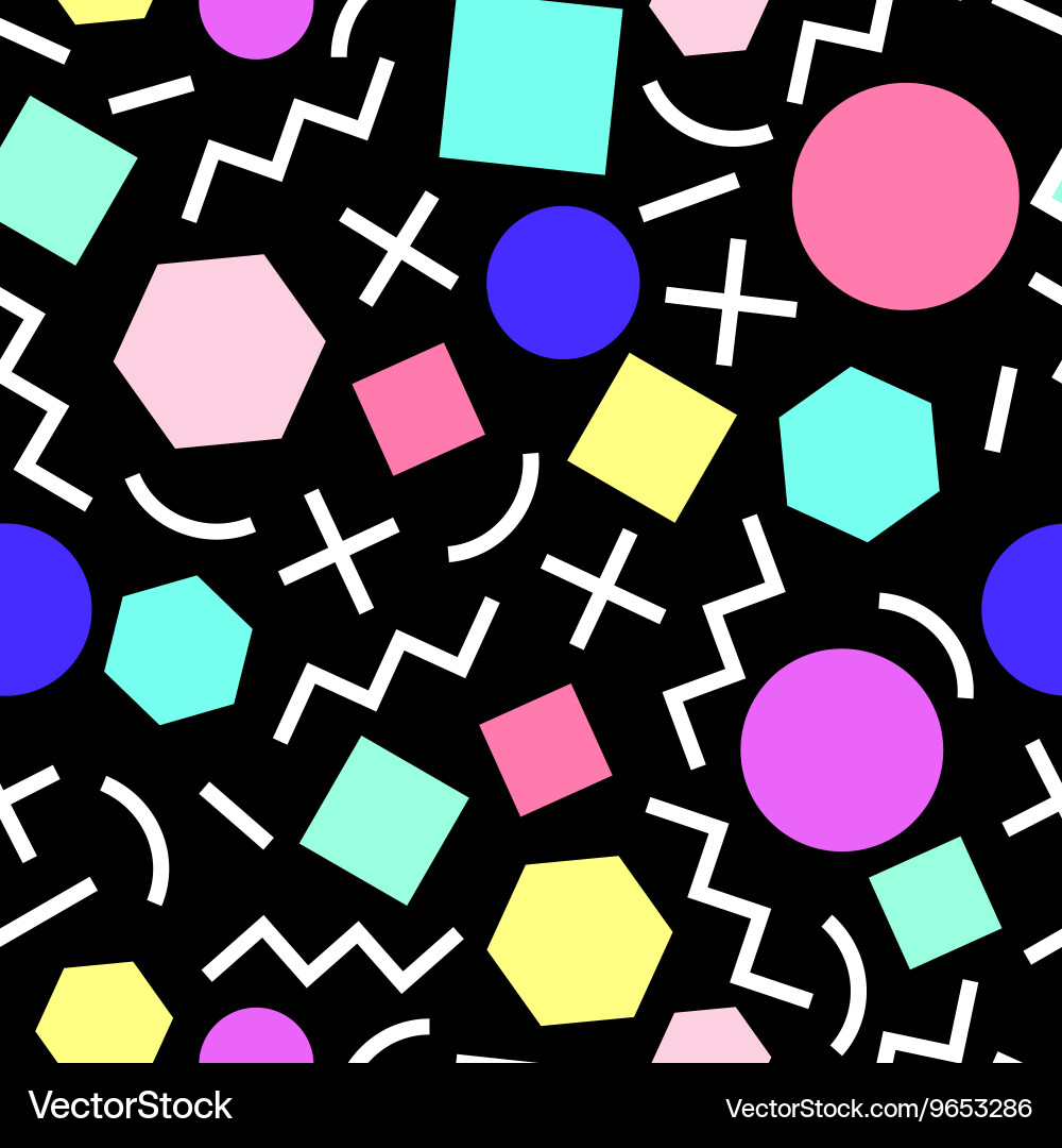 Seamless geometric pattern memphis style Vector Image
