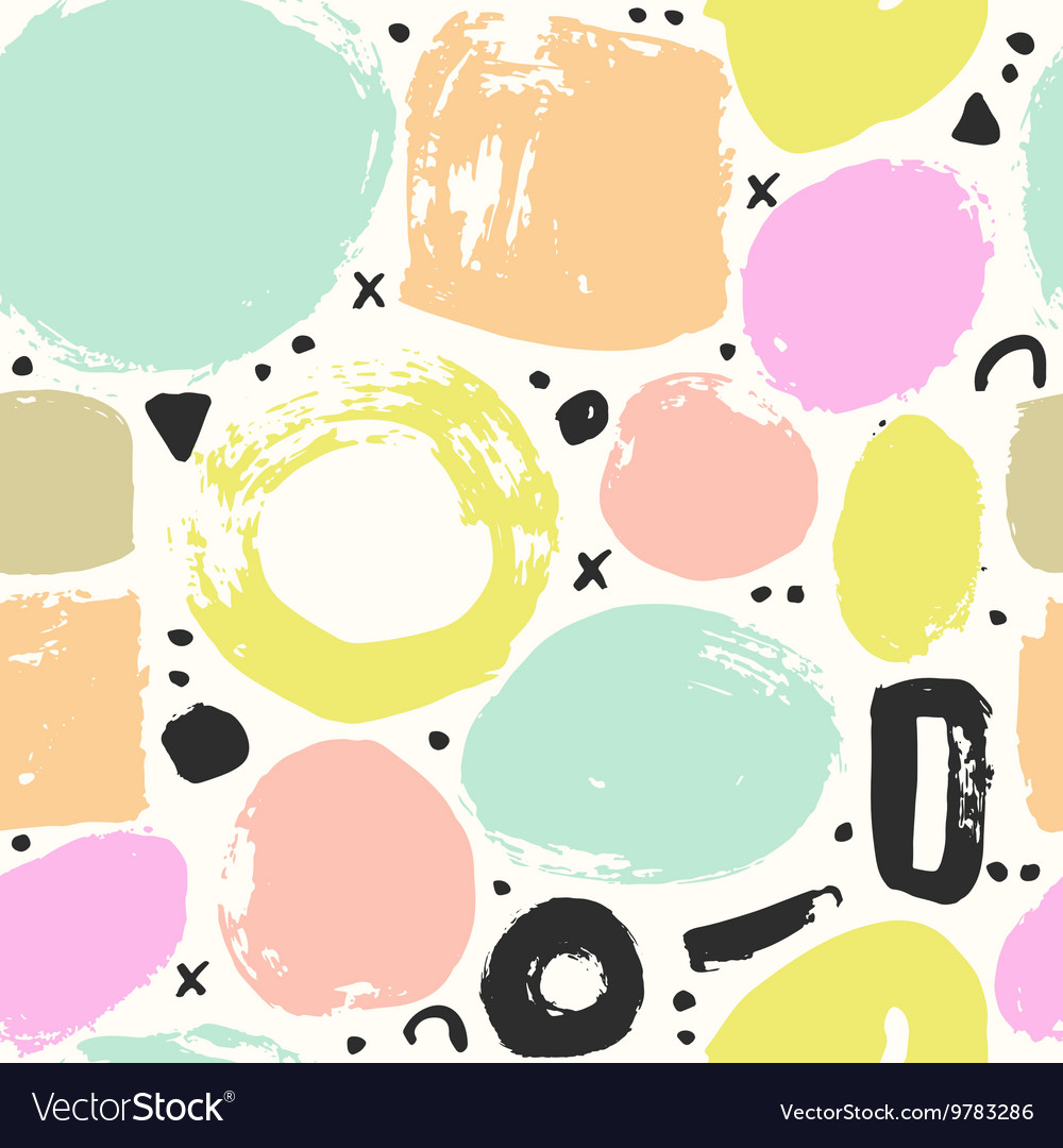 Trendy seamless pattern with brush strokes