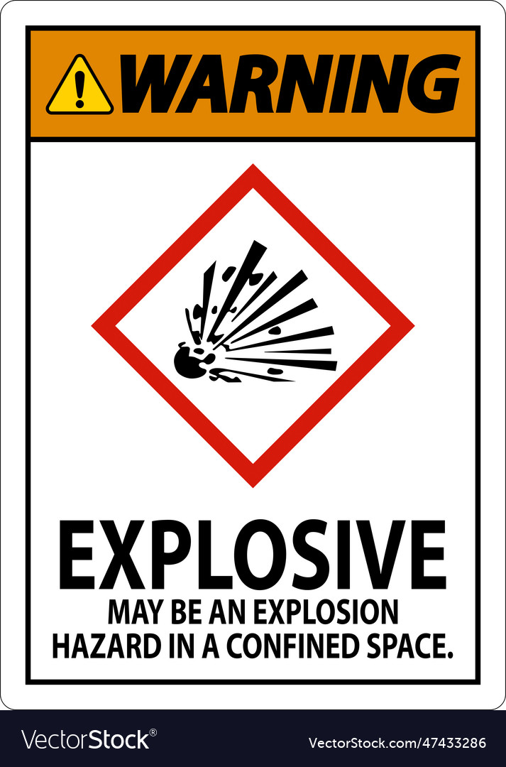 Warning explosive ghs sign on white background Vector Image