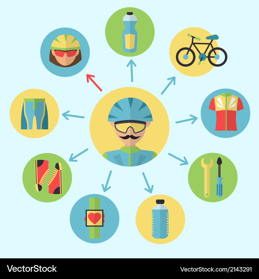 Bicycle icons set Royalty Free Vector Image - VectorStock