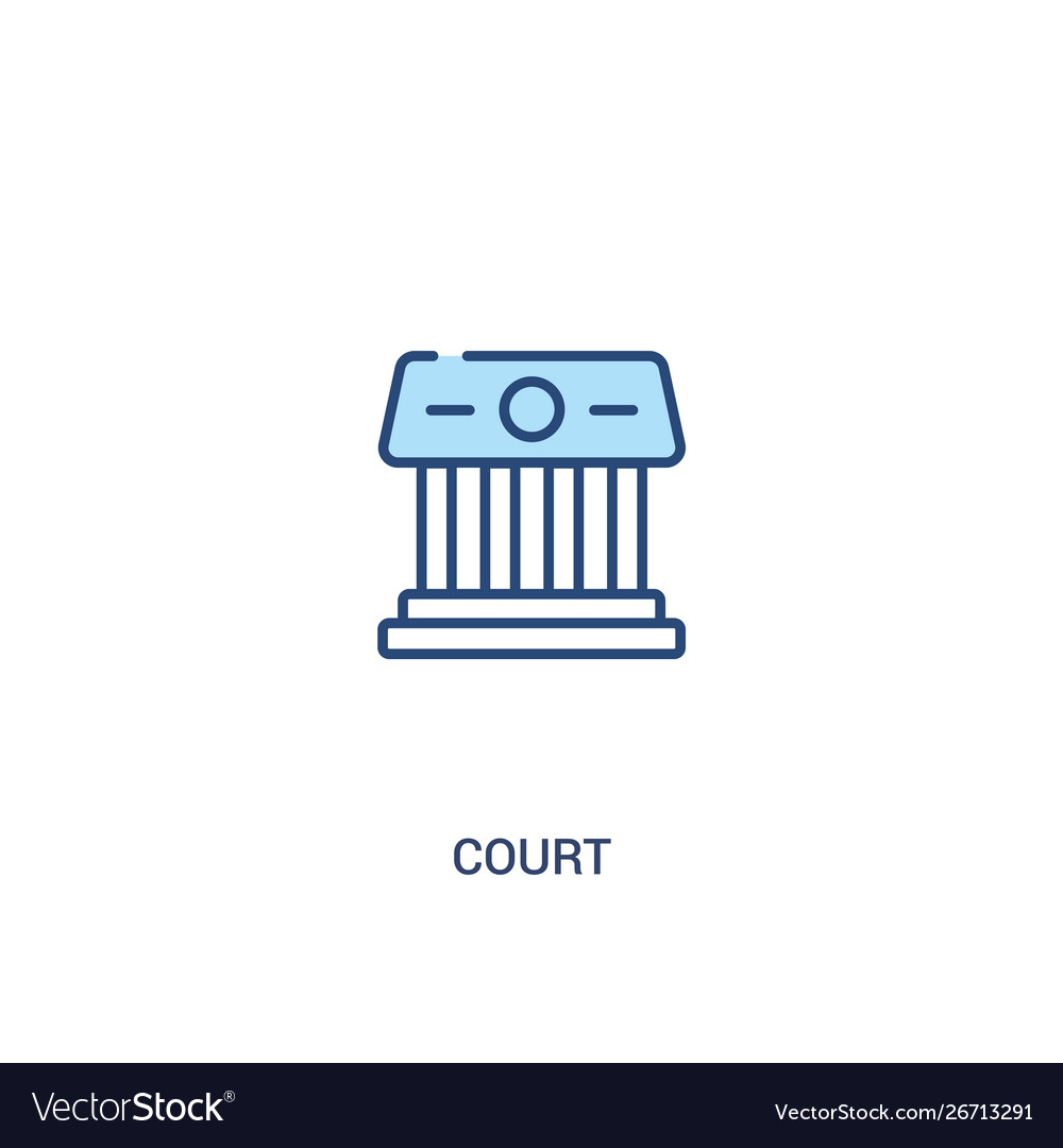 Court concept 2 colored icon simple line element