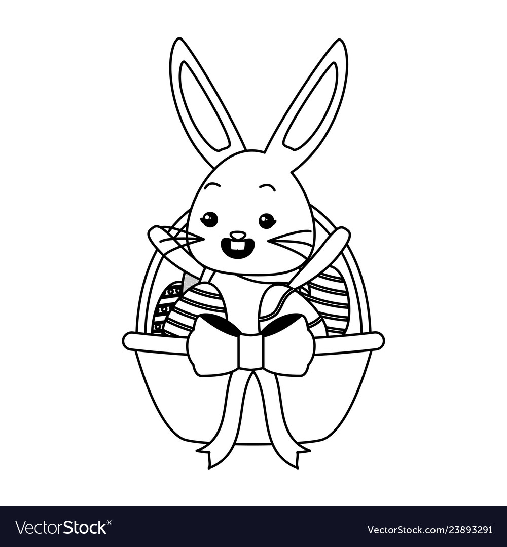 Cute rabbit with easter egg