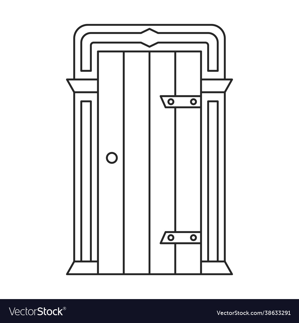 Door medieval outline icon Royalty Free Vector Image