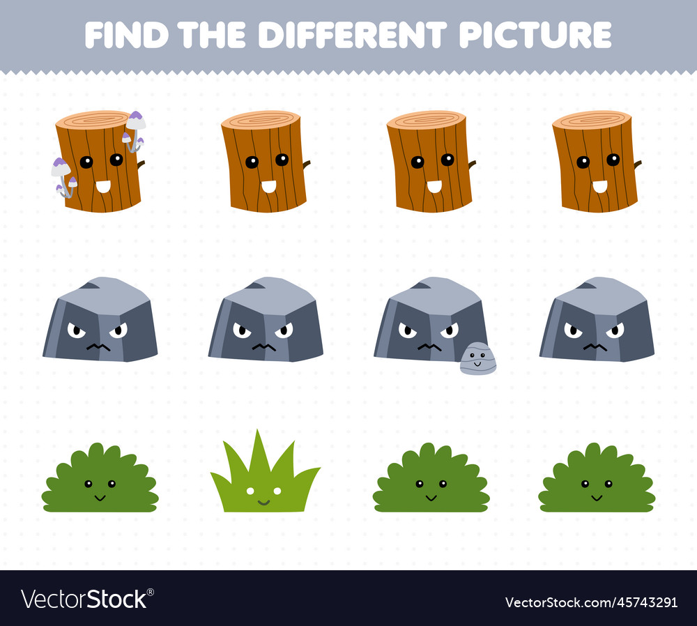 Education game for children find the different Vector Image