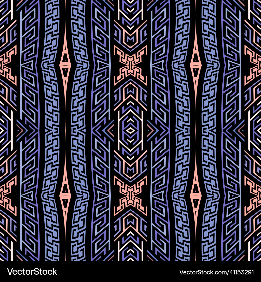 Geometric tribal ethnic borders seamless pattern Vector Image