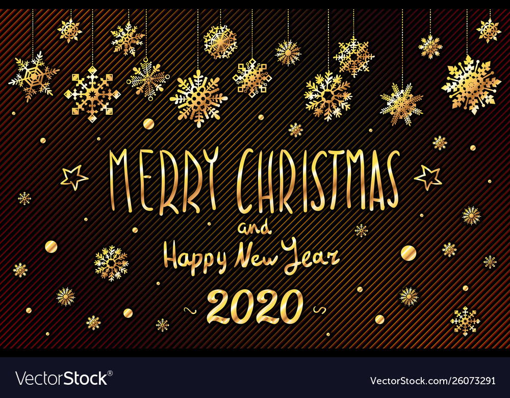 Gold merry christmas and happy new year 2020