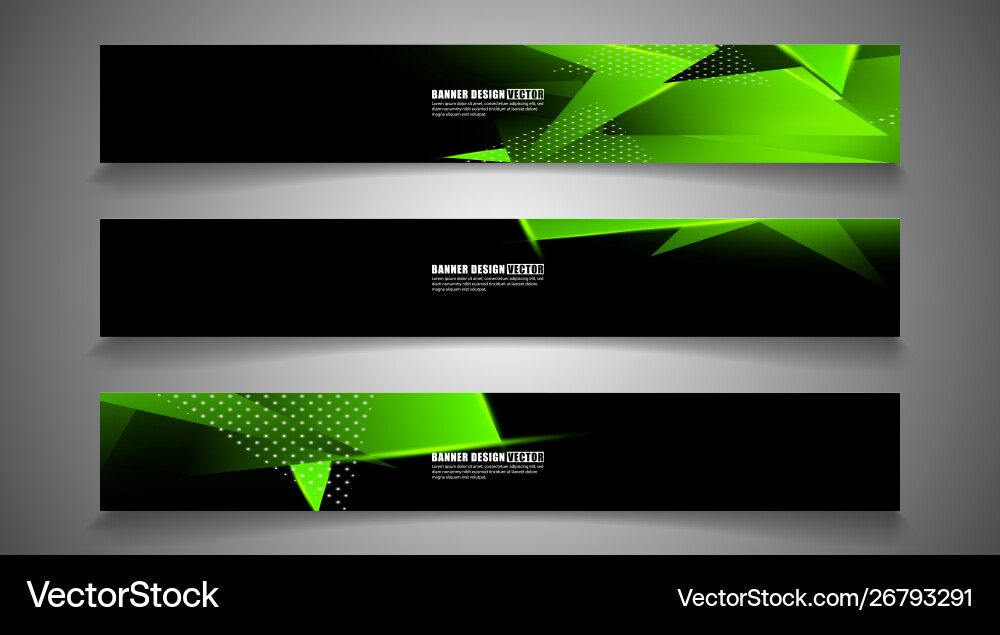Set Triangle Background Light Header Banner Vector Image