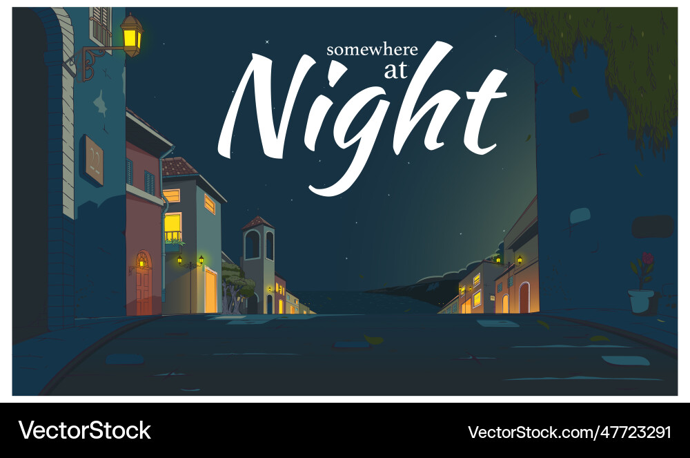 Somewhere at night Royalty Free Vector Image - VectorStock