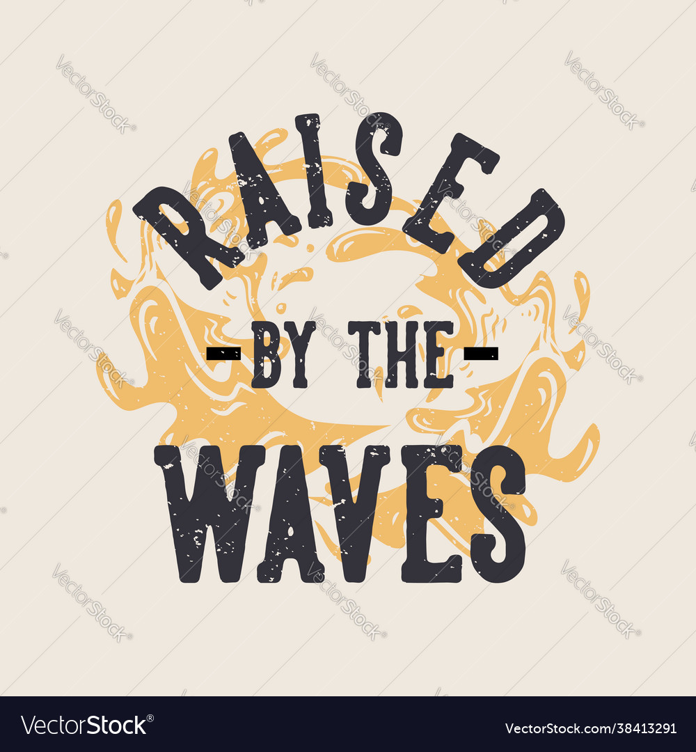 T shirt design raised waves Royalty Free Vector Image