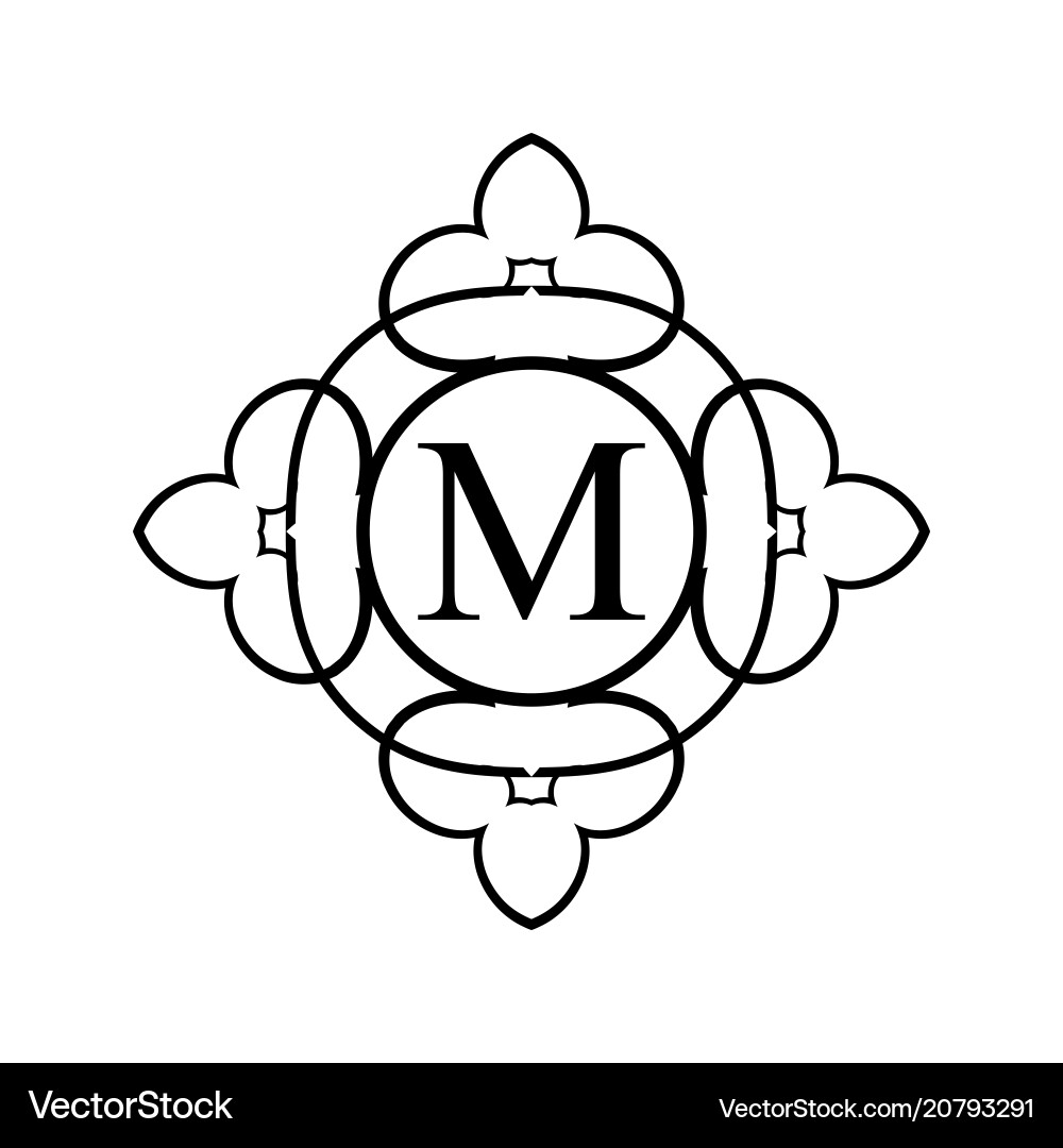 Vintage ornamental monogram Royalty Free Vector Image