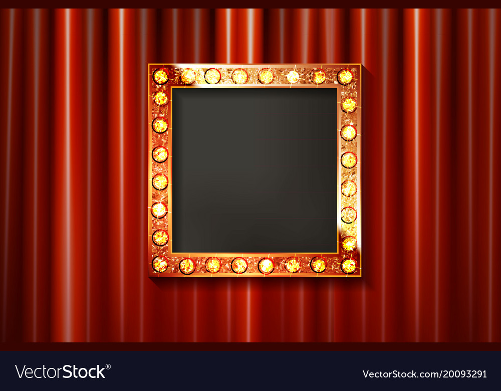 Vintage portrait frame on curtain wall Royalty Free Vector