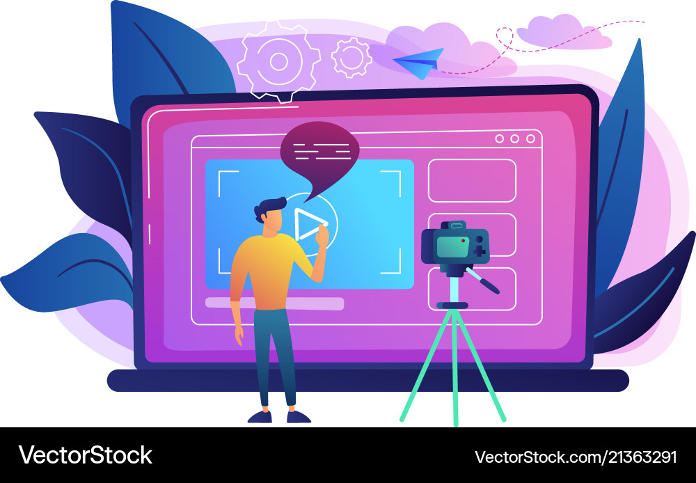 Vlog concept Royalty Free Vector Image - VectorStock