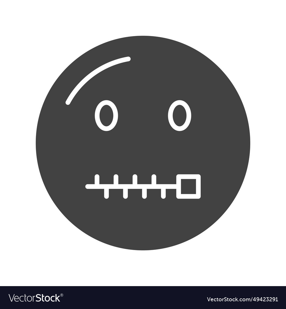 Zipper Mouth Face Icon Image Royalty Free Vector Image