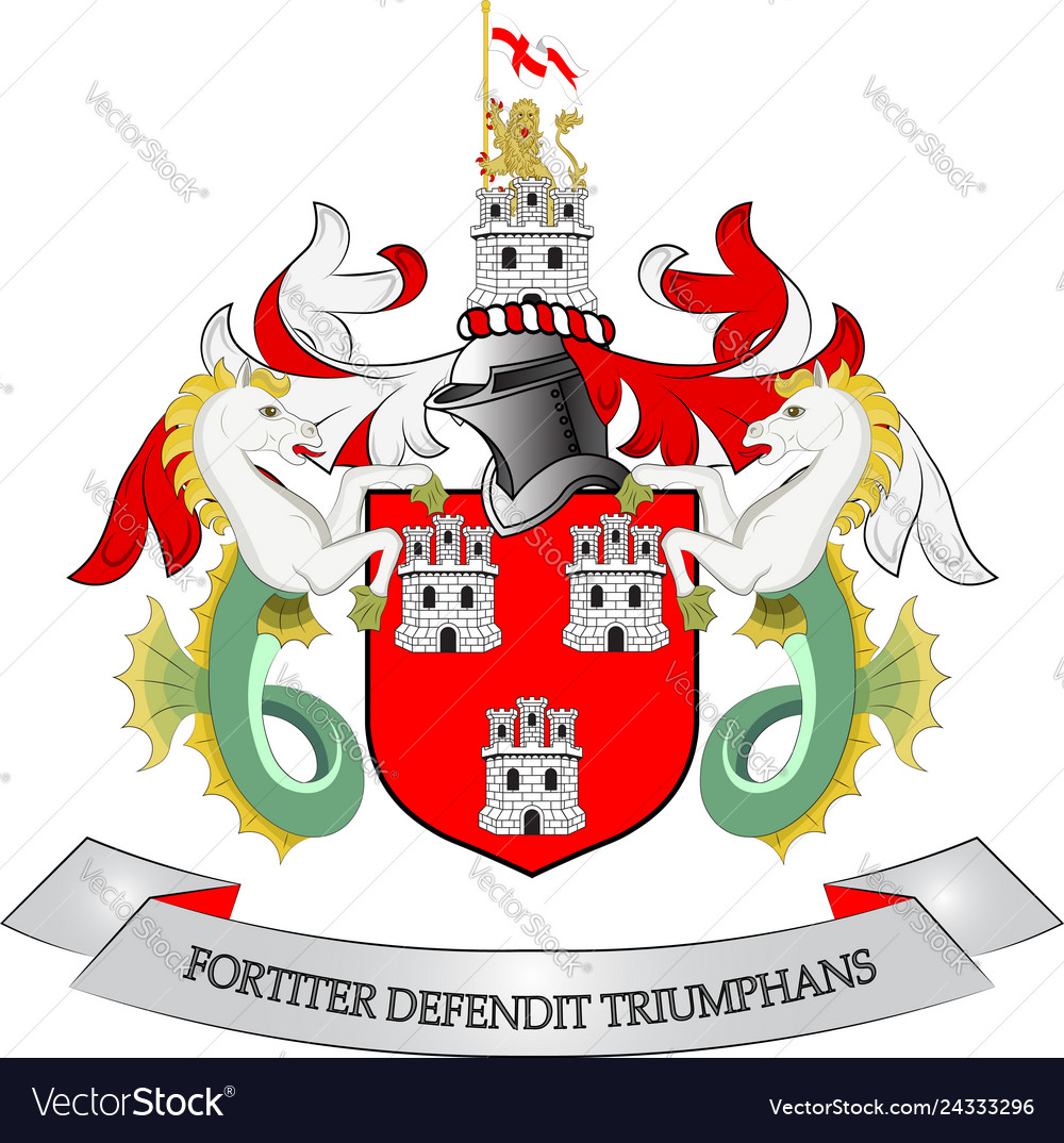 Coat of arms newcastle upon tyne in england Vector Image