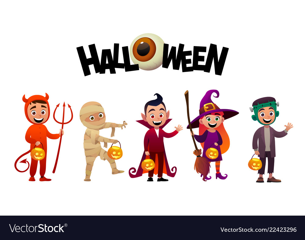 Halloween night background with vampire mummy Vector Image