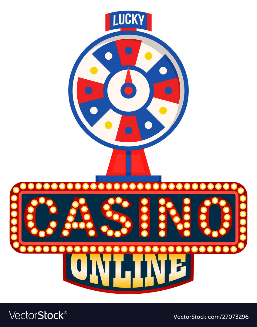 Online casino logo lucky fortune wheel isolated