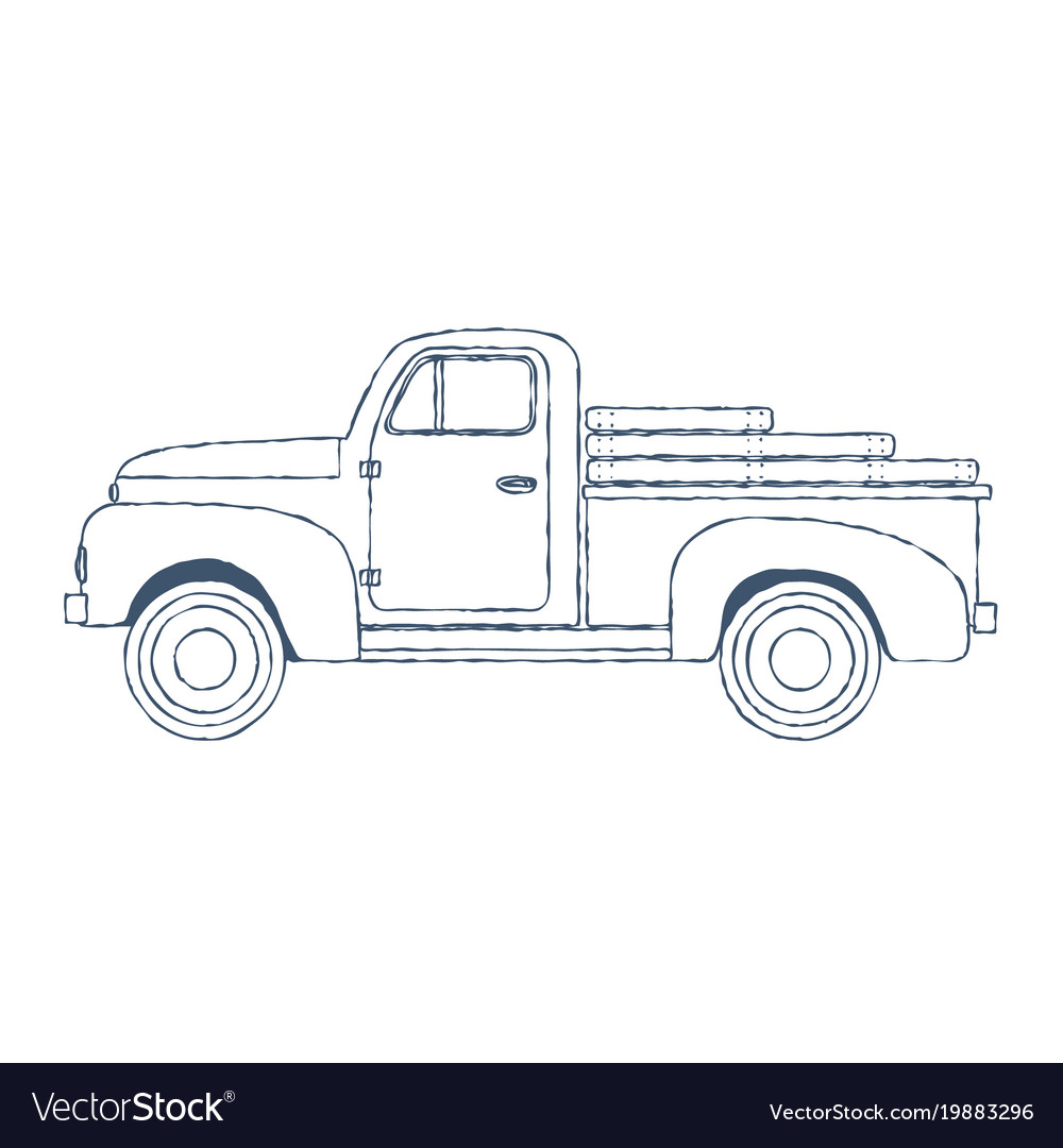 old pickup truck clipart