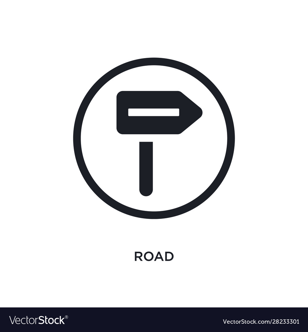 Black road isolated icon simple element from Vector Image