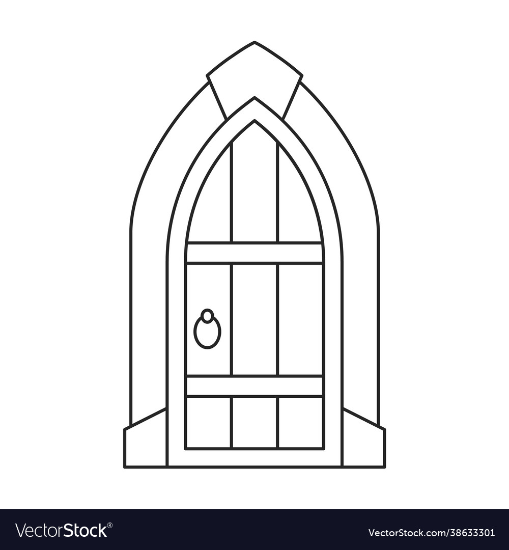 Door medieval outline icon