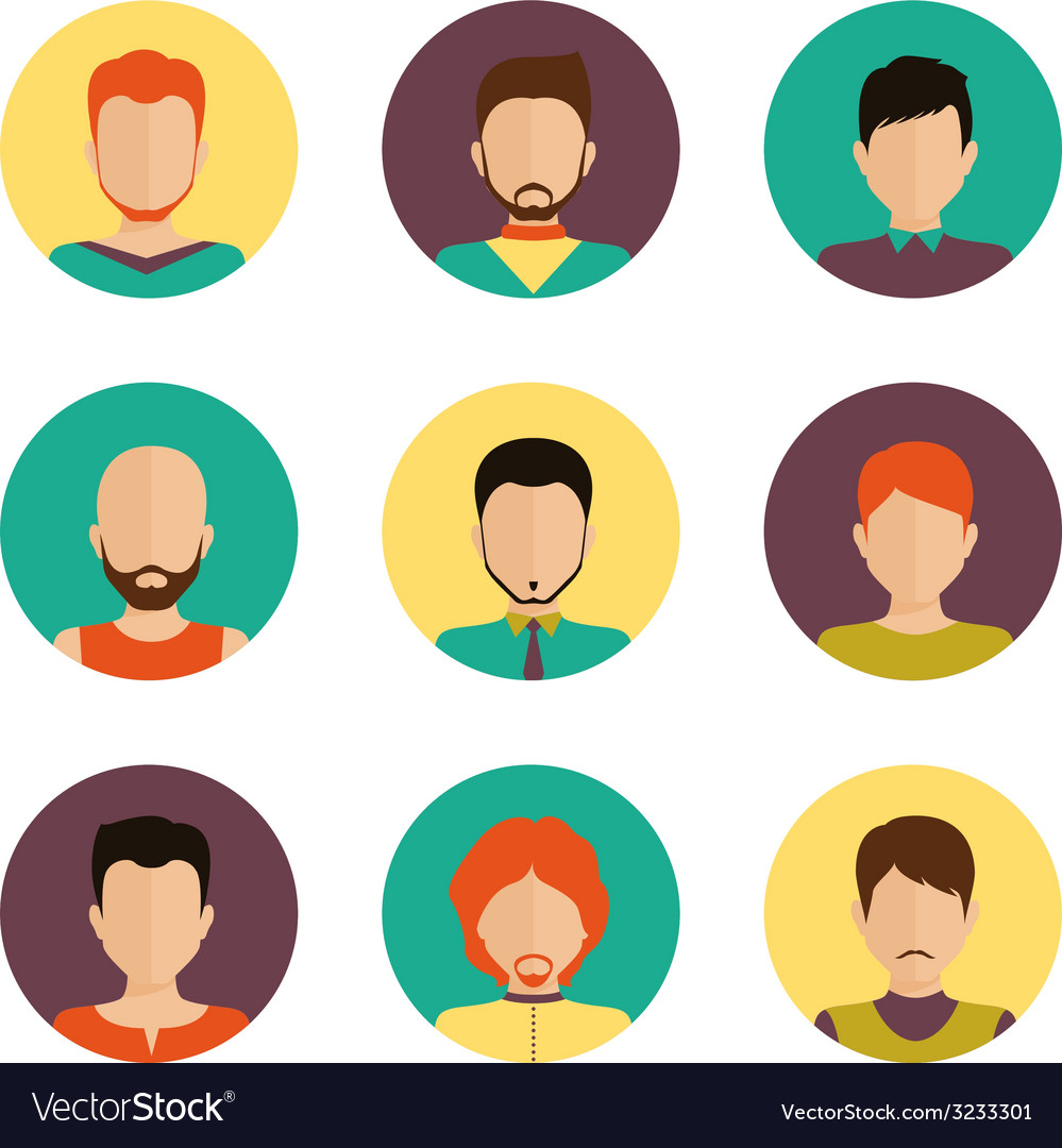 Men avatar set Royalty Free Vector Image - VectorStock