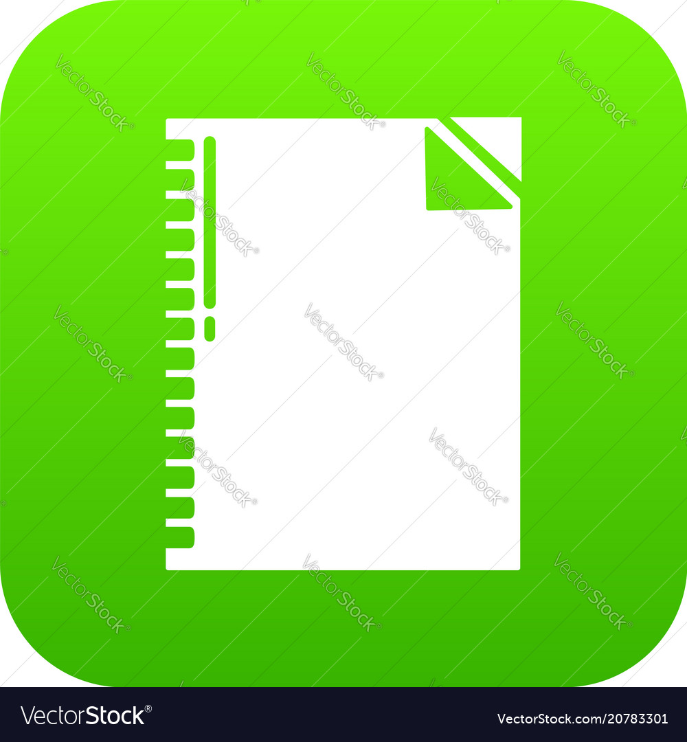 Notebook icon green Royalty Free Vector Image - VectorStock