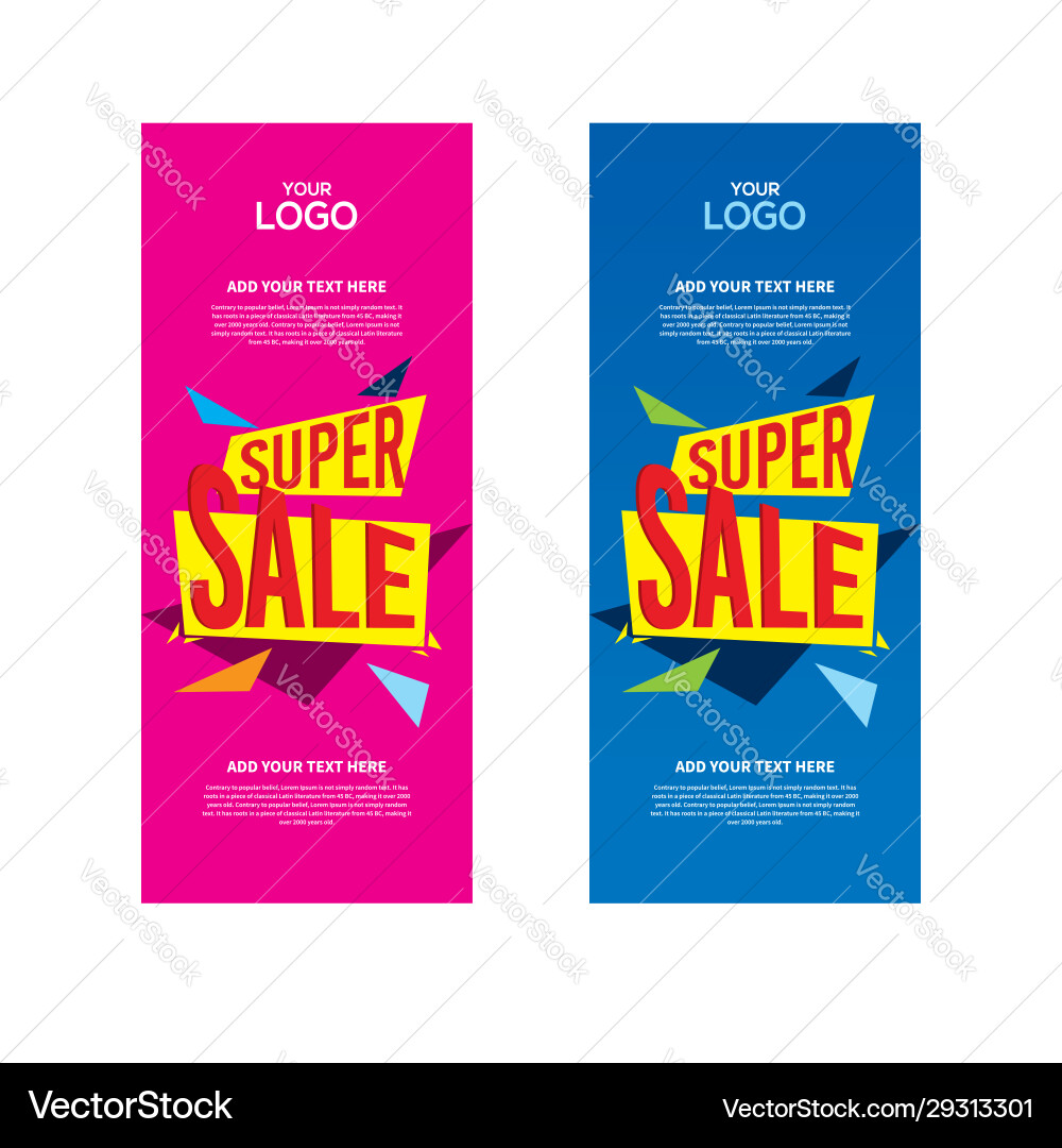 Roll Up Banner Vertical Design Template Banner Vector Image