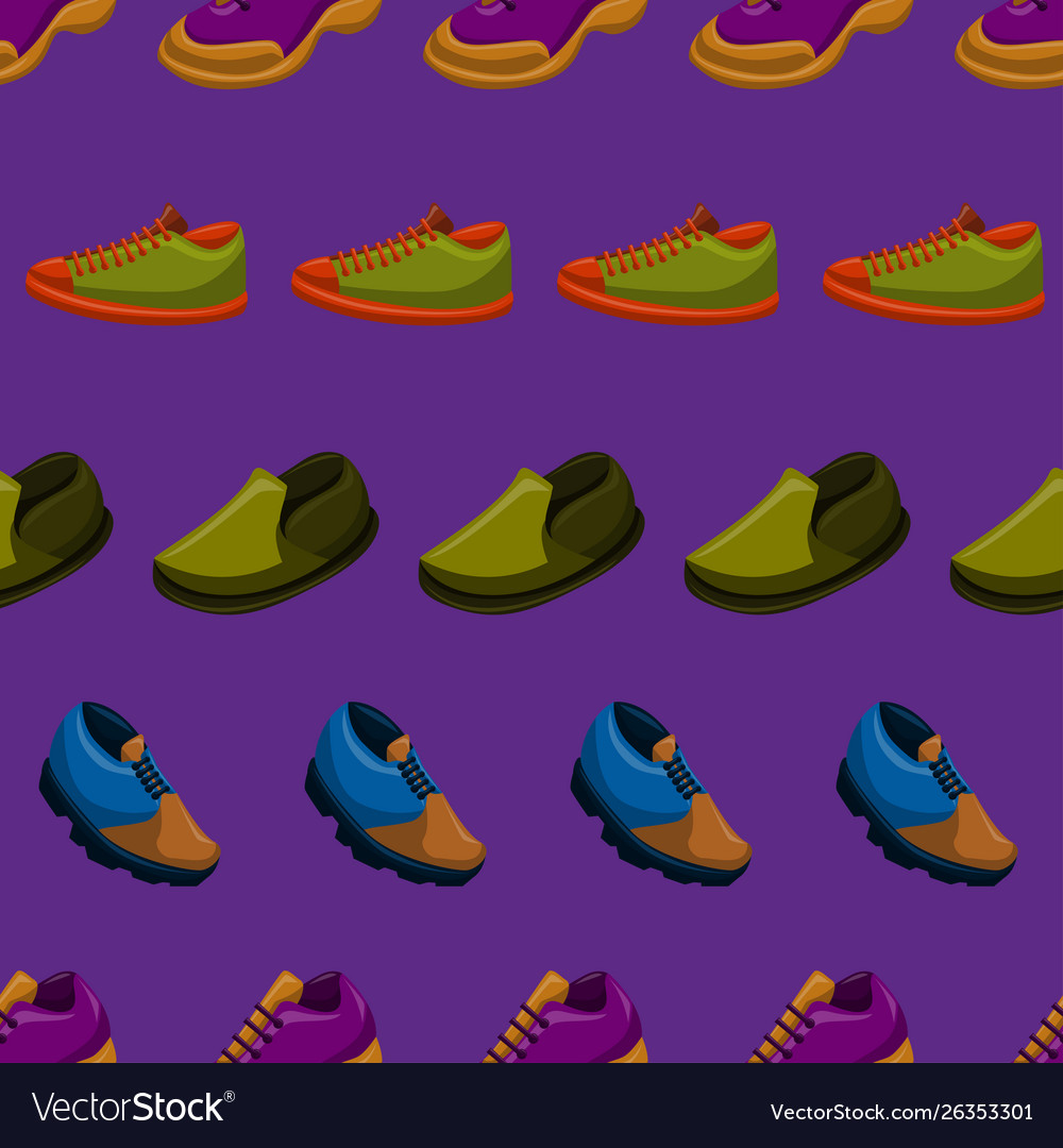 Shoes flat color background seamless pattern