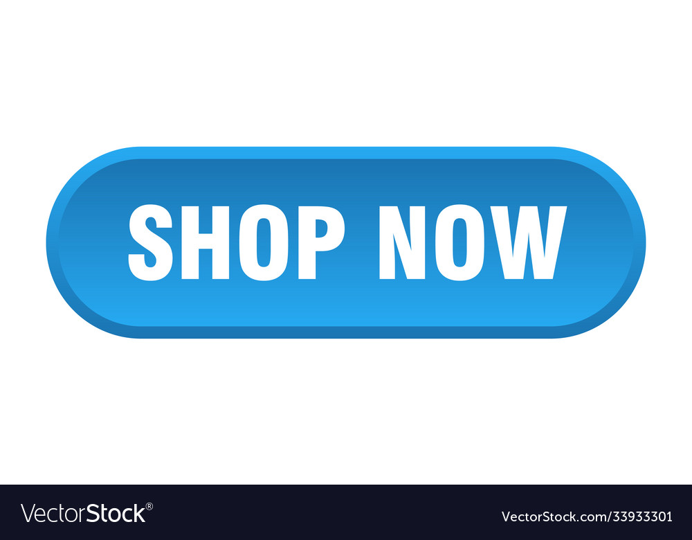 Shop now button rounded sign on white background