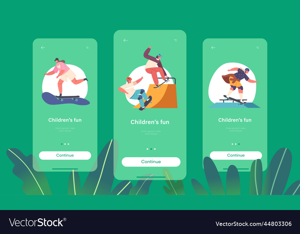 Children fun mobile app page onboard screen Vector Image