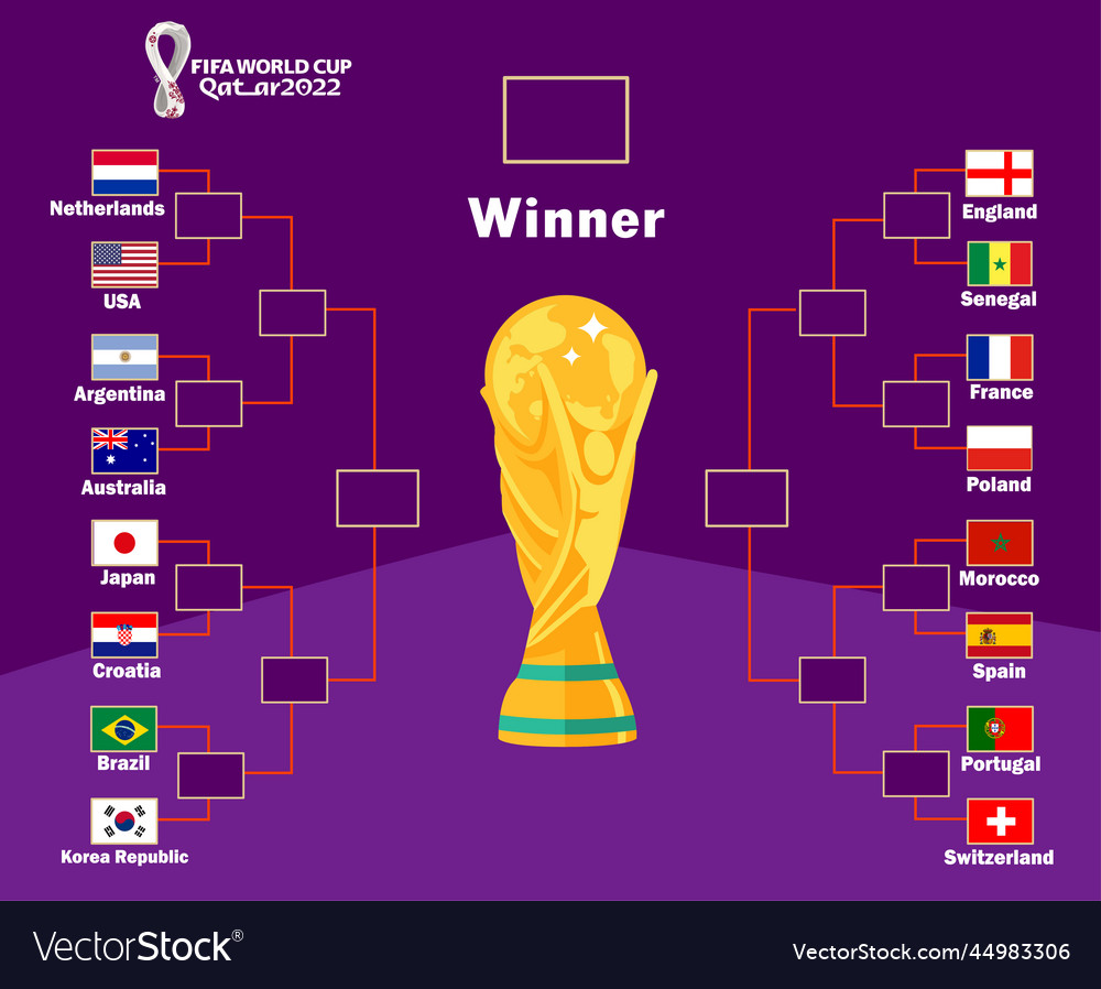 Flags emblem countries with names and trophy Vector Image