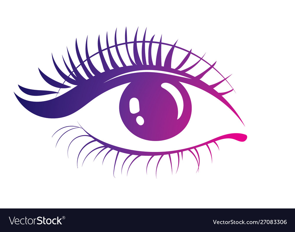 Logo eyelashes stylized hair abstract lines vector image Logo eyelashes stylized hair abstract lines
