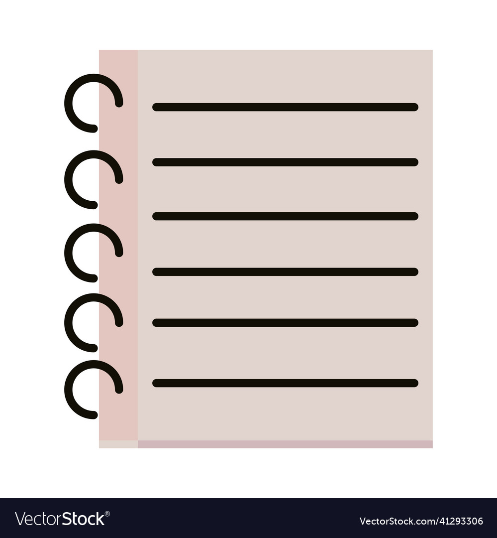 Notepad paper with spiral Royalty Free Vector Image