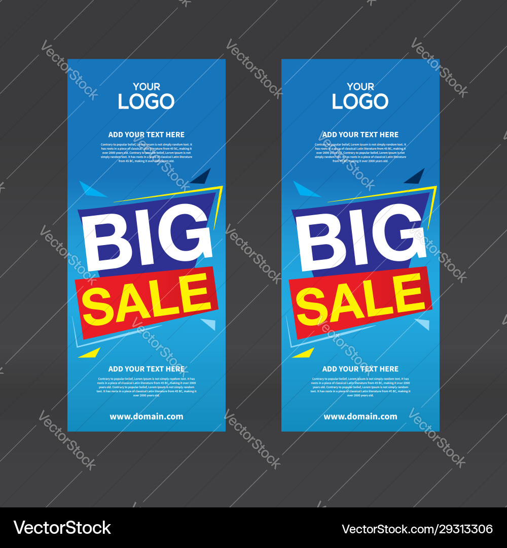 Roll Up Banner Vertical Design Template Banner Vector Image