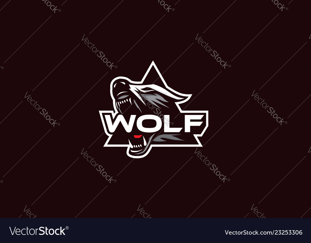 Wolf Logo Icon Emblem Royalty Free Vector Image