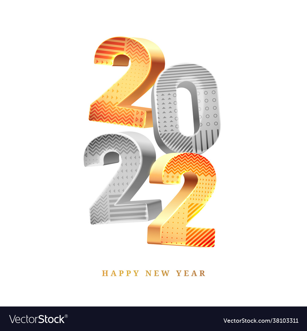 2022 happy new year calendar 3d text vector image 2022 happy new year calendar 3d text