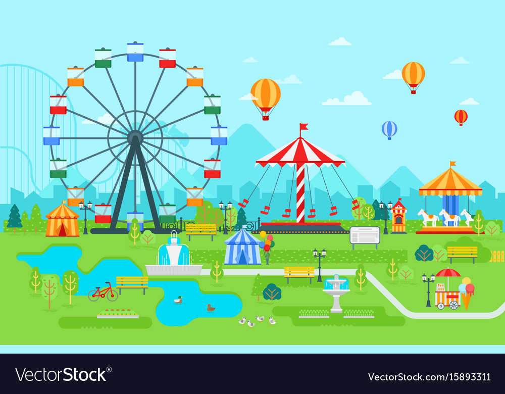 Amusement park flat at daytime