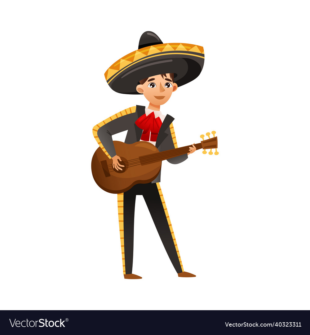 Boy wearing traditional mexican clothes Royalty Free Vector