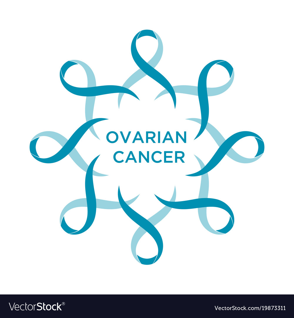 Cancer ribbon teal color Royalty Free Vector Image