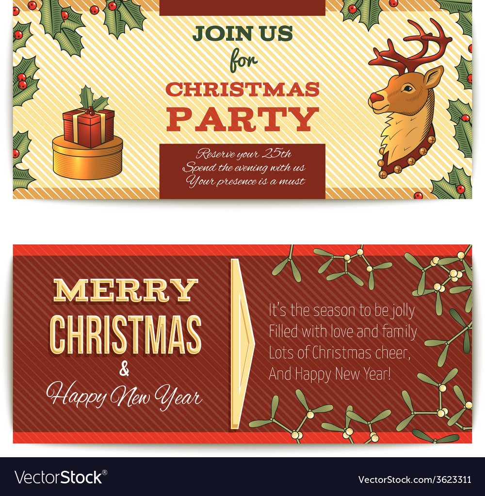 Christmas banners horizontal Royalty Free Vector Image