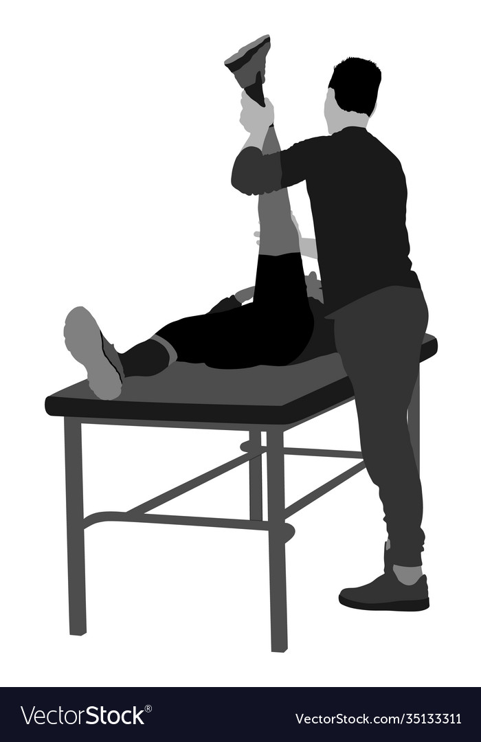 Physiotherapist and patient exercising