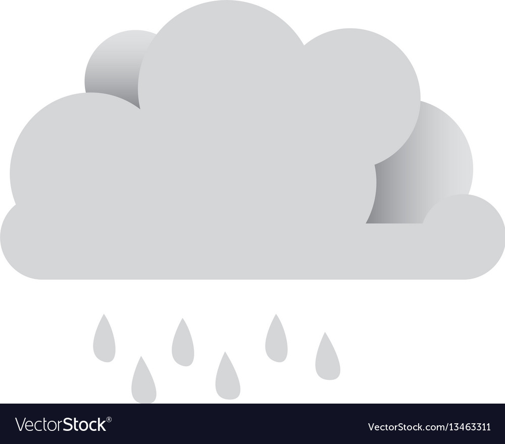 White sticker cloud with rain icon