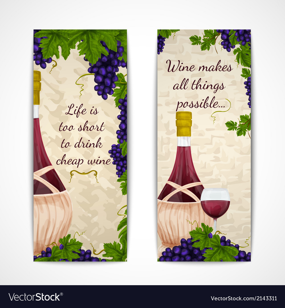 Wine Banners Vertical Royalty Free Vector Image