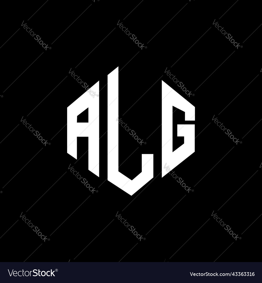 Alg letter logo design with polygon shape Vector Image