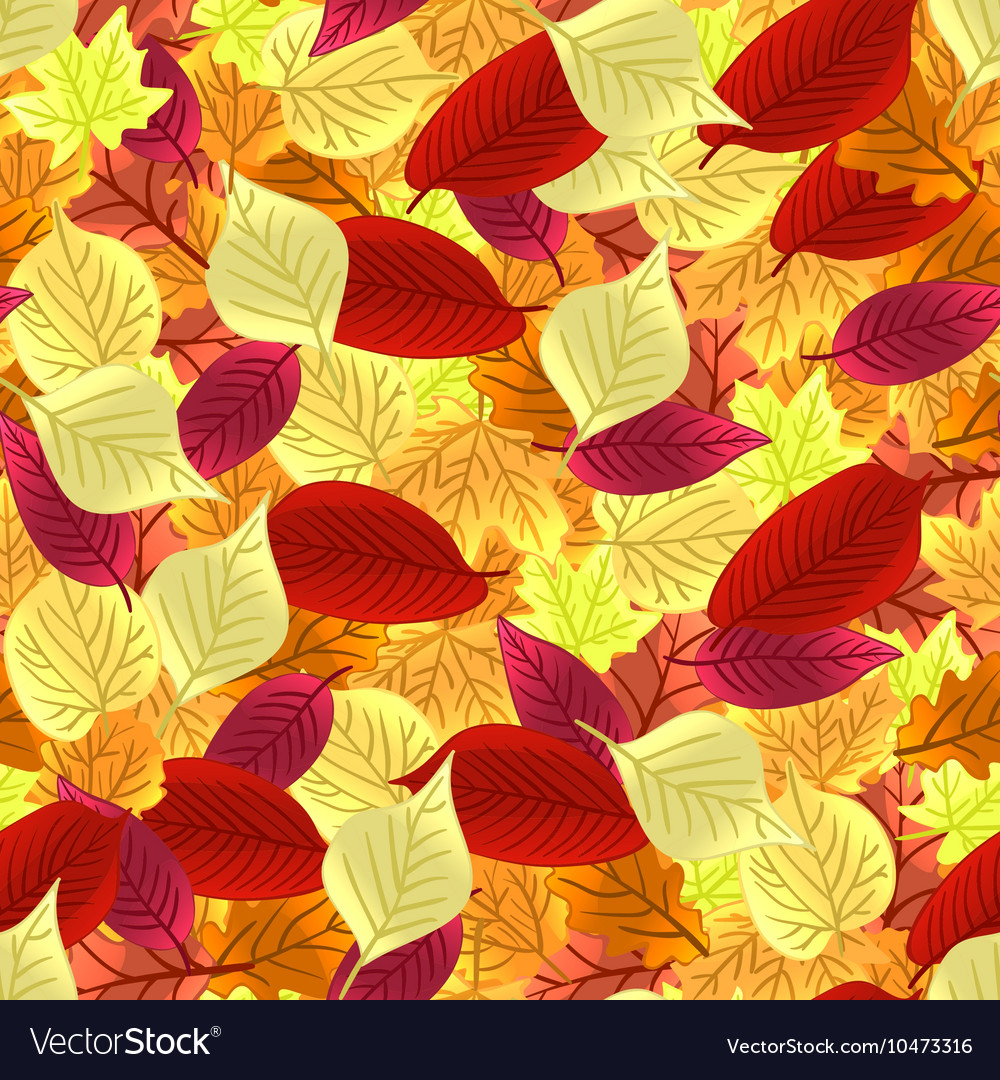 Autumn leaves seamless pattern background