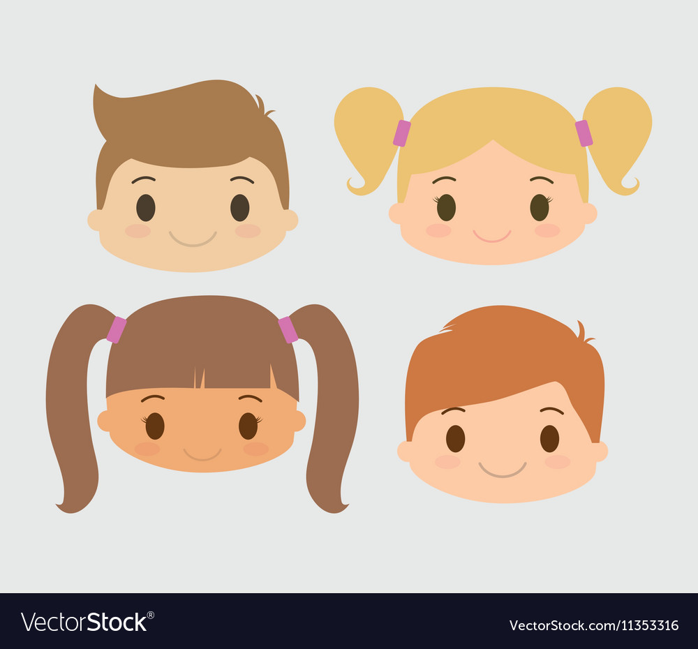 Boy and girl kid cartoon design Royalty Free Vector Image Boy and girl kid cartoon design Royalty Free Vector Image