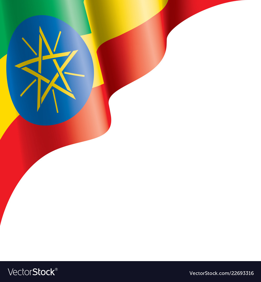 Ethiopia flag on a white Royalty Free Vector Image