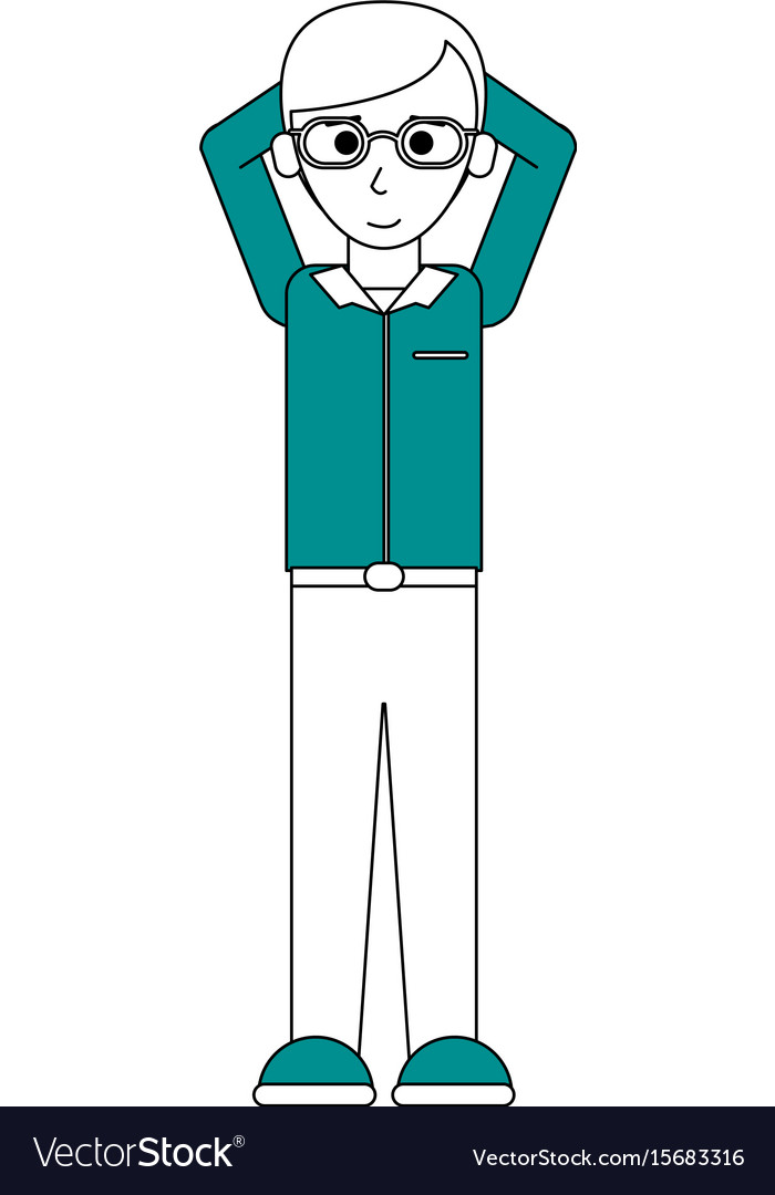 Flat Line Standing Man With Clothing Over White Vector Image