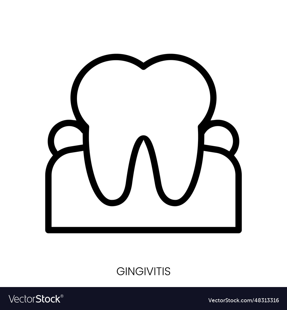 Gingivitis icon line art style design isolated